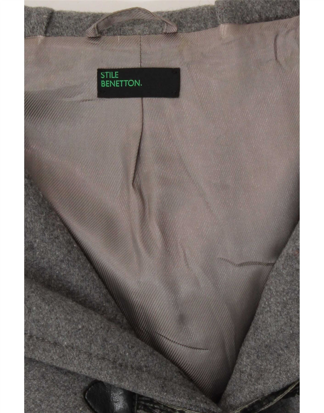 Montgomery con cappuccio da donna Benetton IT 40 Small Grigio Lana