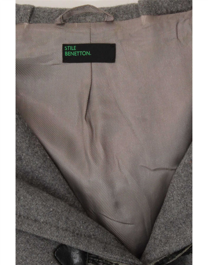 Montgomery con cappuccio da donna Benetton IT 40 Small Grigio Lana