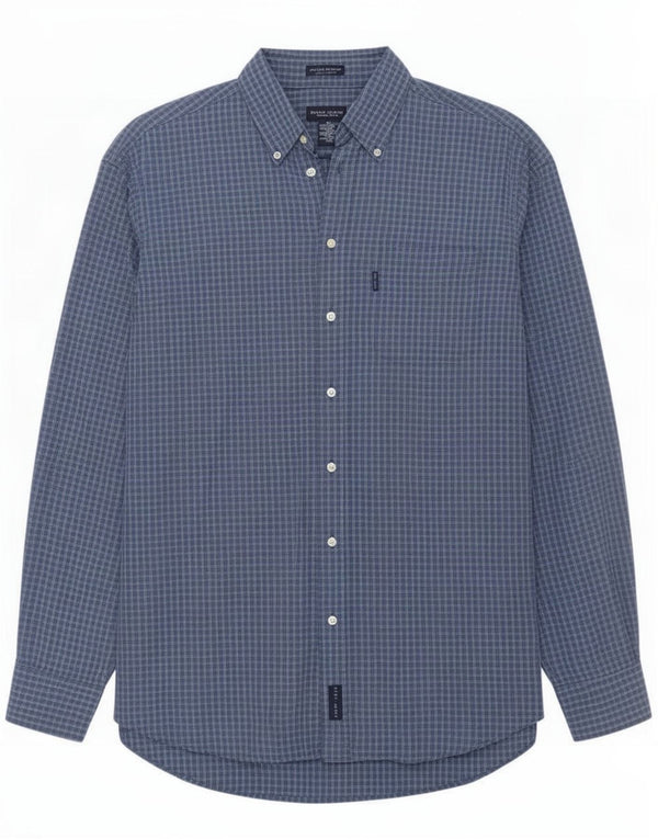 Camicia da uomo Gant XL in cotone a quadri blu