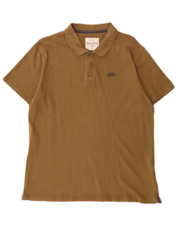 Polo da uomo Weird Fish grande in cotone kaki