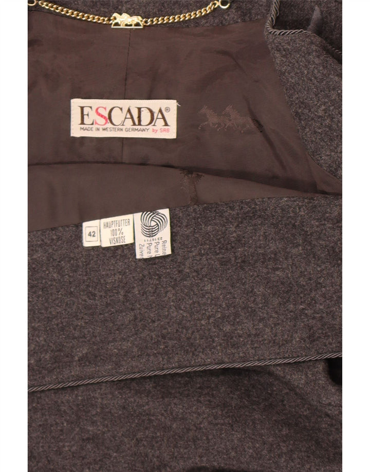 Giacca Bolero aperto da donna Escada EU 42 Large Grey Paisley Wool