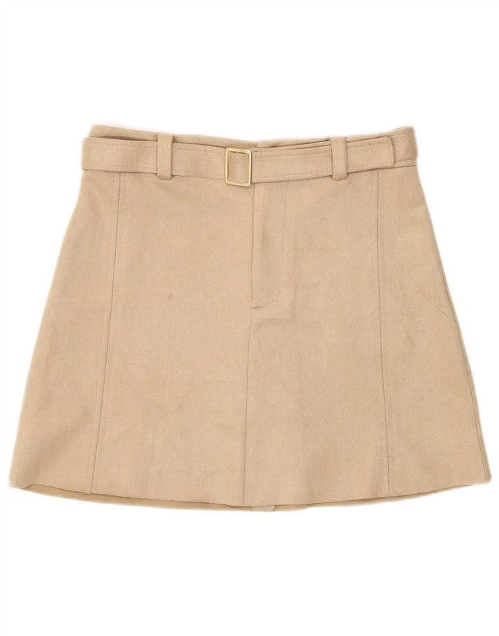 Minigonna da donna Zara media W28 poliestere beige