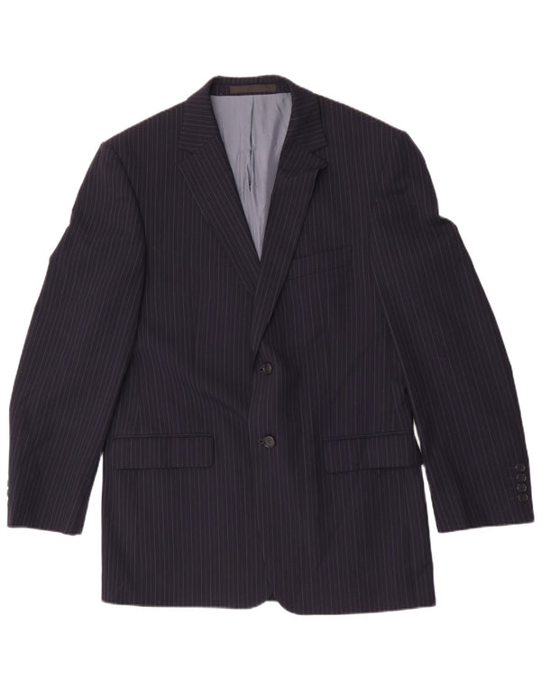 Giacca blazer da donna Marks & Spencer UK 40 medio blu navy gessato