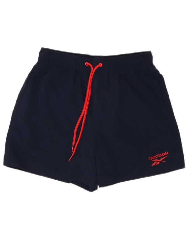 Pantaloncini sportivi Reebok da uomo piccoli in poliestere blu navy