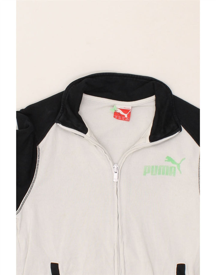 PUMA Boys Graphic Tracksuit Top Jacket 9-10 Years White Colourblock Vintage Puma and Second-Hand Puma from Messina Hembry 