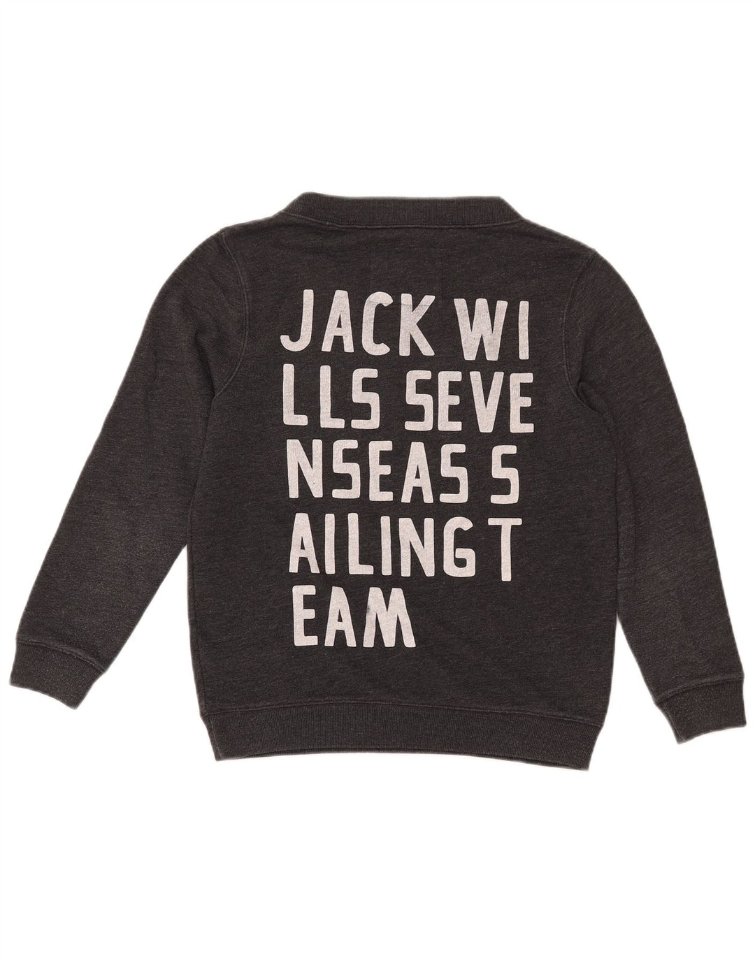 JACK WILLS Felpa oversize con grafica da donna Maglione UK 8 Piccolo Grigio