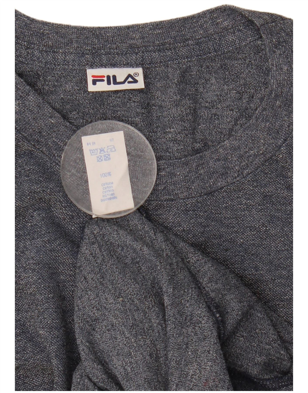 T-shirt Fila da uomo Top Large in cotone blu navy