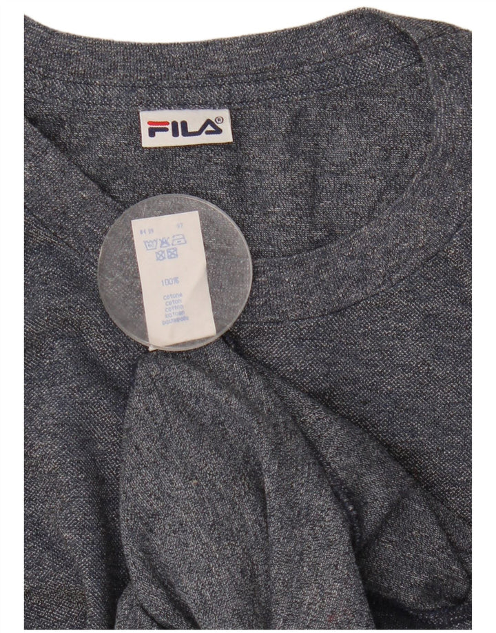 T-shirt Fila da uomo Top Large in cotone blu navy