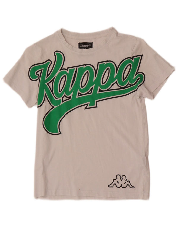 T-shirt grafica Kappa per ragazzi 9-10 anni in cotone bianco