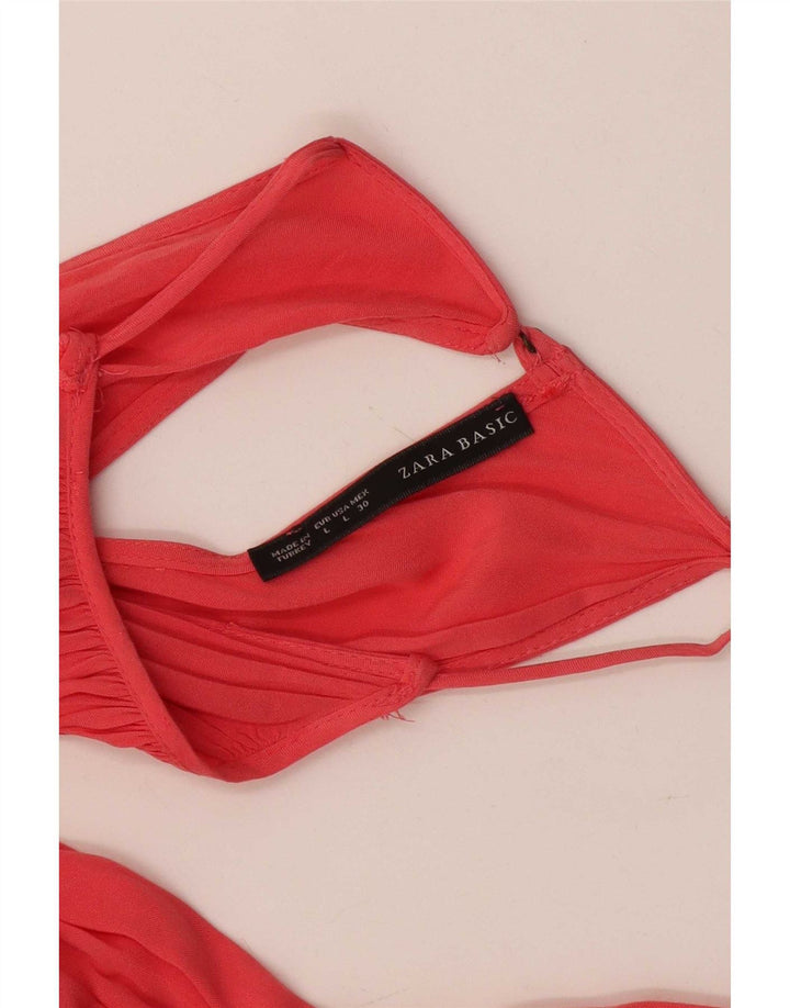 Abito Halter da donna Zara UK 14 grande rosa