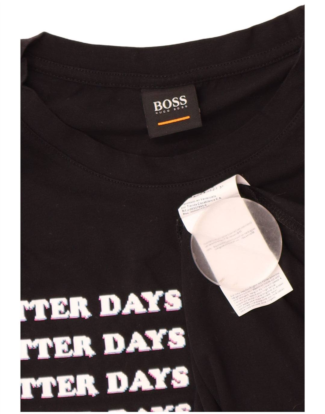 T-shirt grafica da uomo Hugo Boss Top in cotone nero medio