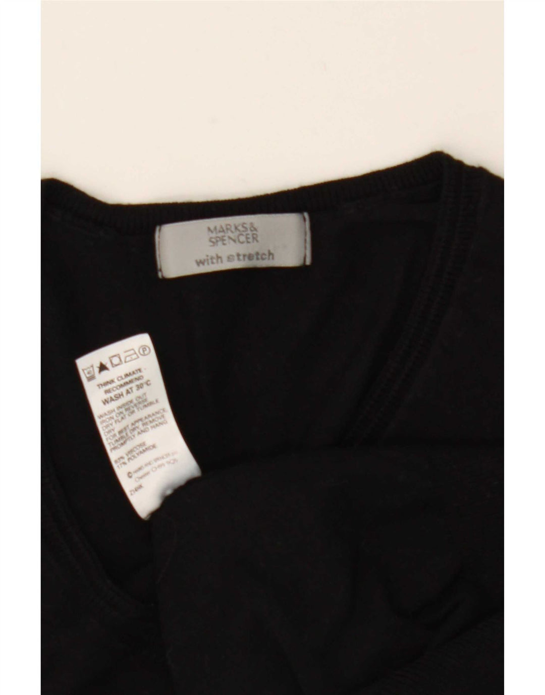 Maglione maglione con scollo a V da donna Marks & Spencer UK 12 medio nero