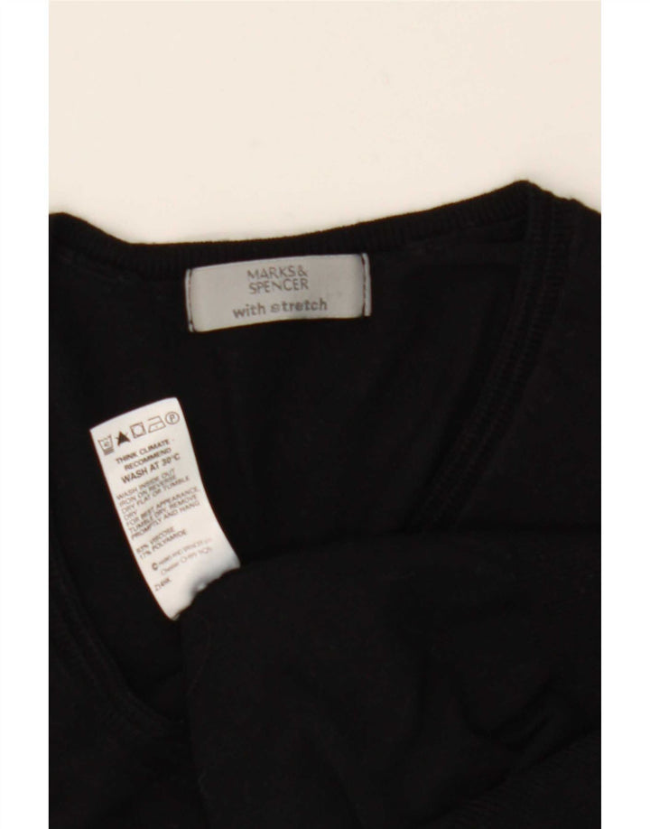 Maglione maglione con scollo a V da donna Marks & Spencer UK 12 medio nero