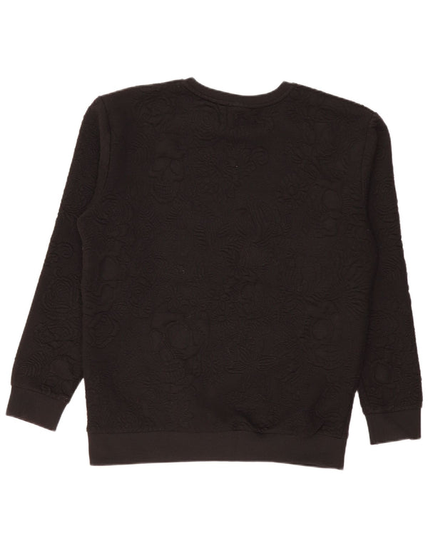 Zara Uomo Felpa Maglione Grande Nero Floreale Poliestere