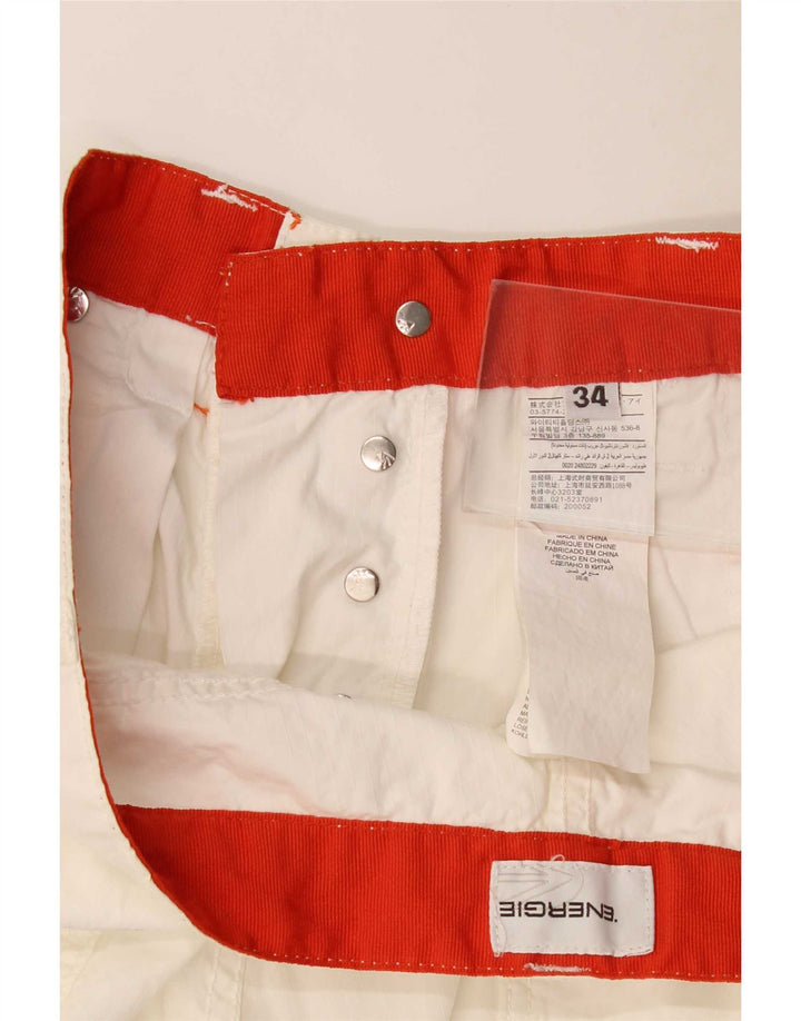 Pantaloncini casual da uomo Energie W34 grandi in cotone bianco