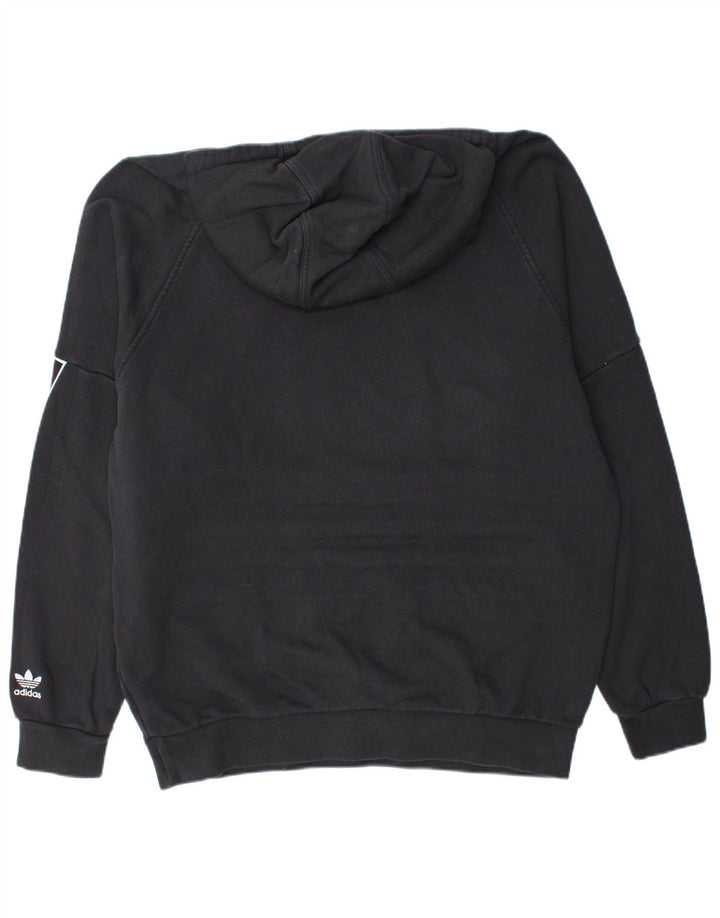 Maglione con cappuccio grafico da uomo ADIDAS grande in cotone nero