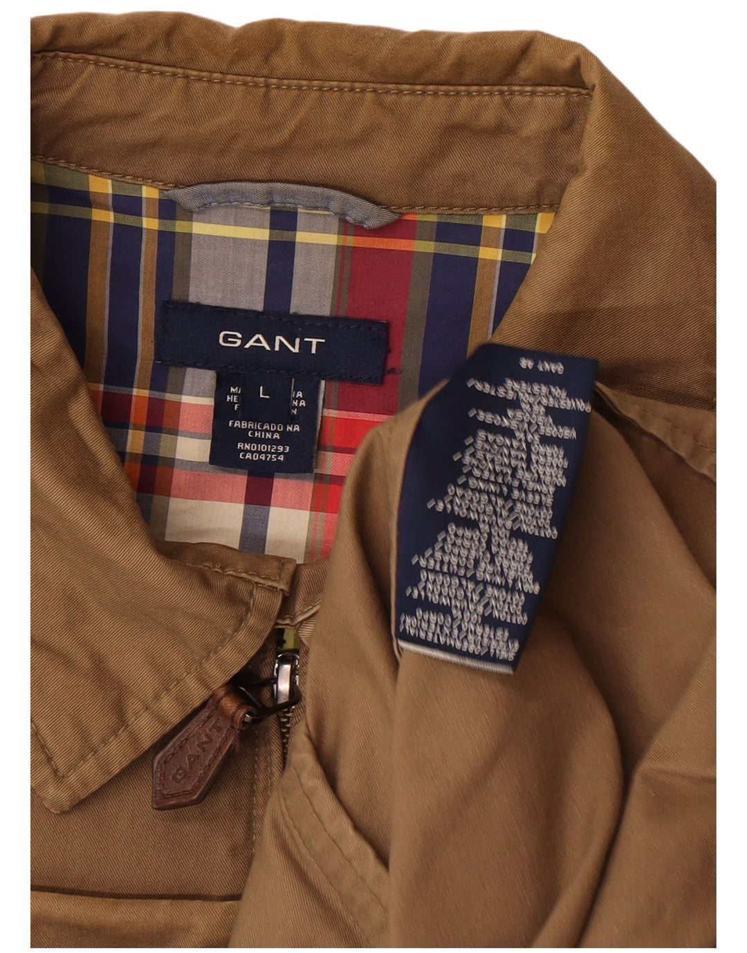 Giubbotto bomber da uomo Gant UK 40 grande cotone marrone