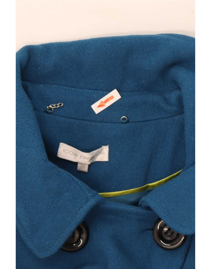 Cappotto da marinaio da donna John Rocha UK 22 3XL lana blu