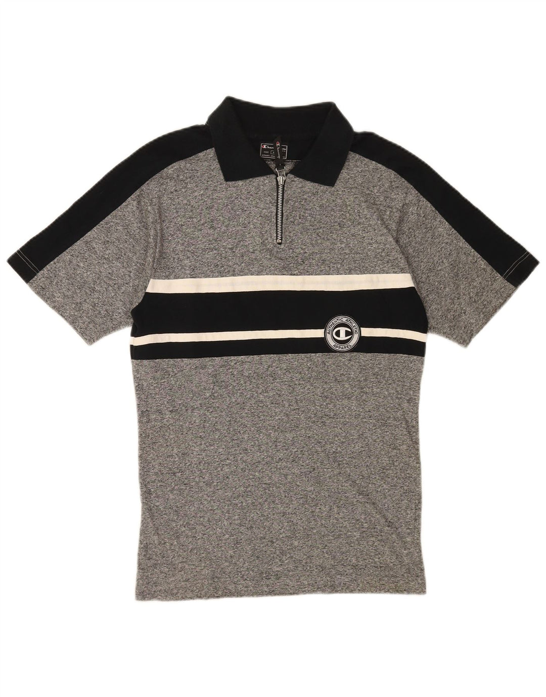Polo da uomo Champion Small grigia a blocchi di colore
