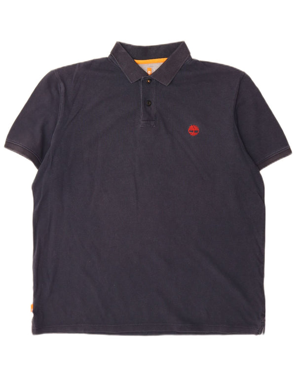 Polo da uomo Timberland grande in cotone blu navy