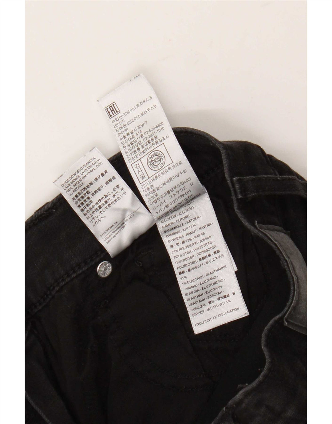 Jeans dritti modellanti da donna Levi's 314 W29 L32 cotone nero