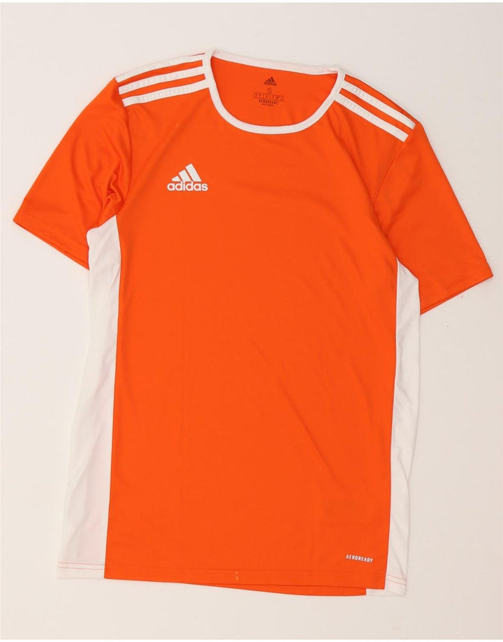 Maglietta Adidas Aeroready da uomo, piccola, in poliestere color block arancione