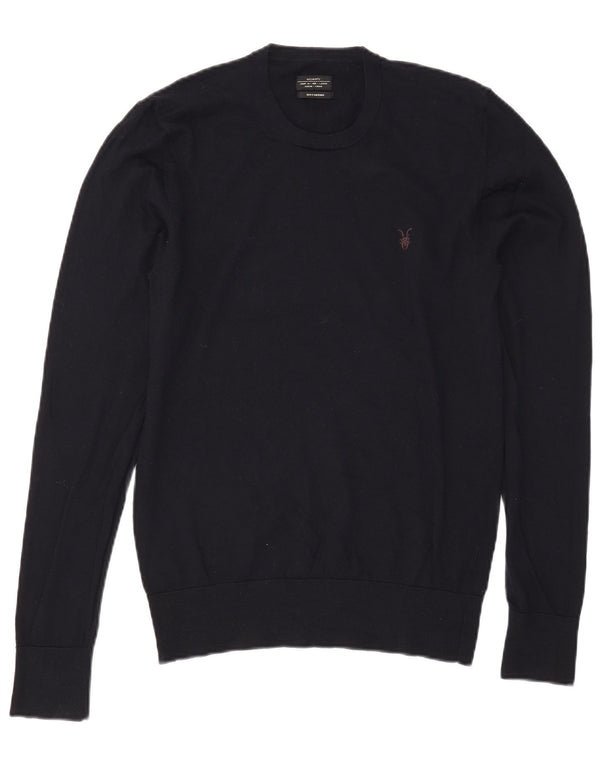 Maglione girocollo da uomo All Saints, grande, in lana merino blu navy