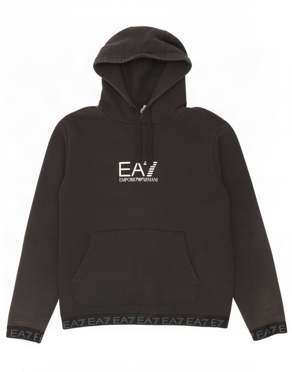 Emporio Armani Mens Graphic Hoodie Jumper 2XL Black Cotton