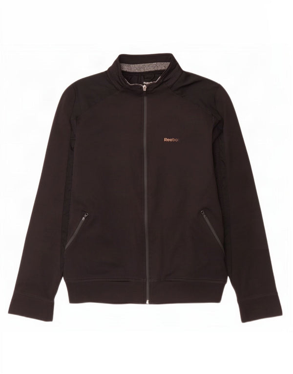 Giacca da ginnastica Reebok da uomo con grafica, piccola, in poliestere nero