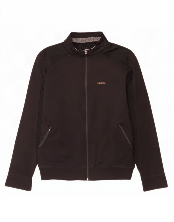 Giacca da ginnastica Reebok da uomo con grafica, piccola, in poliestere nero