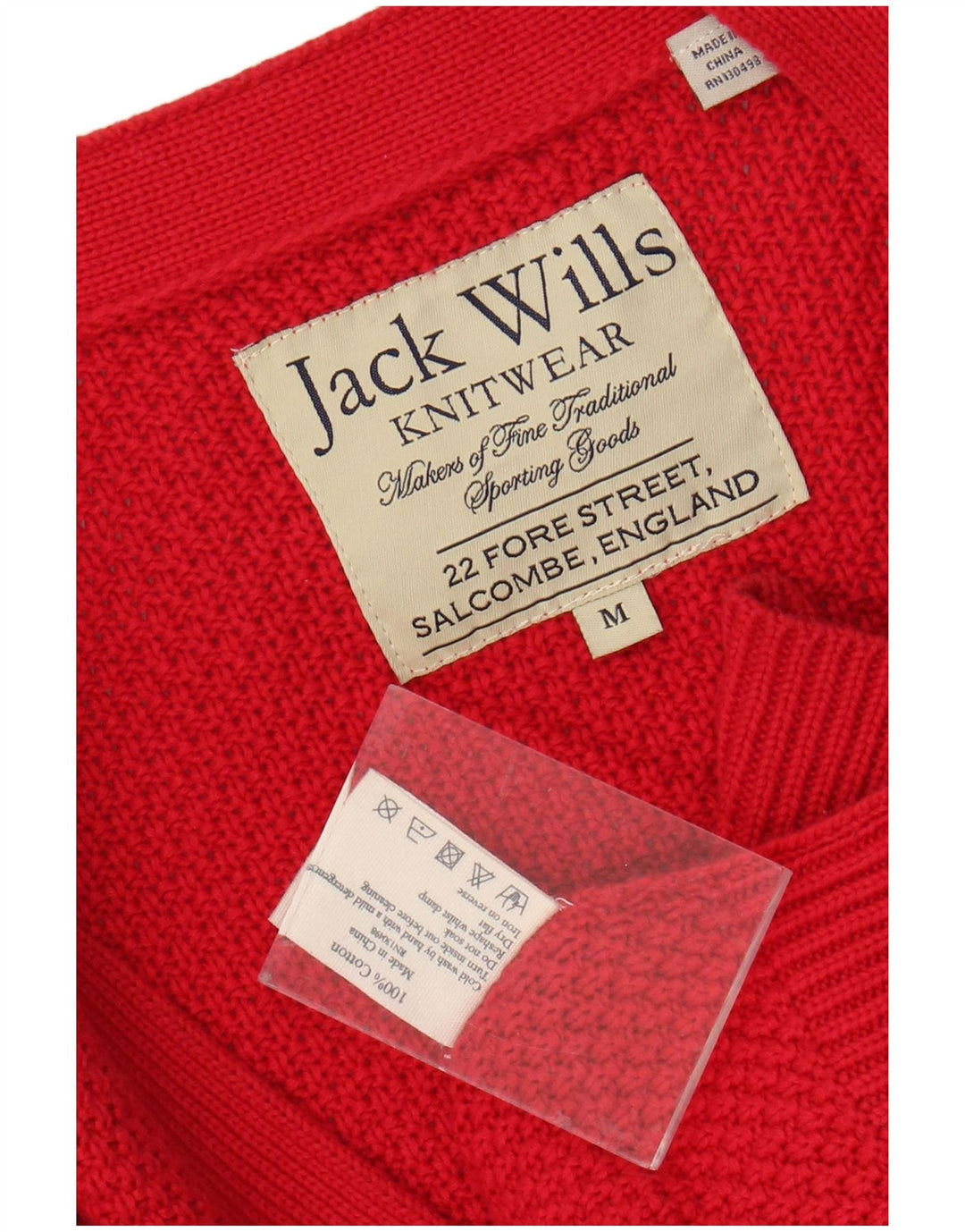 JACK WILLS Maglione cardigan da uomo in cotone rosso medio