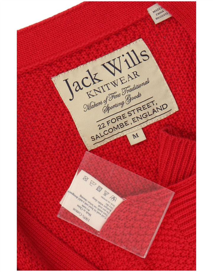 JACK WILLS Maglione cardigan da uomo in cotone rosso medio