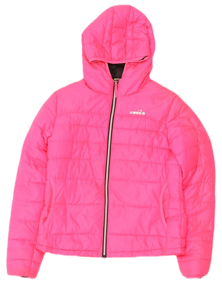 Giubbotto Imbottito Con Cappuccio Bambina Diadora 13-14 Anni Poliestere Rosa