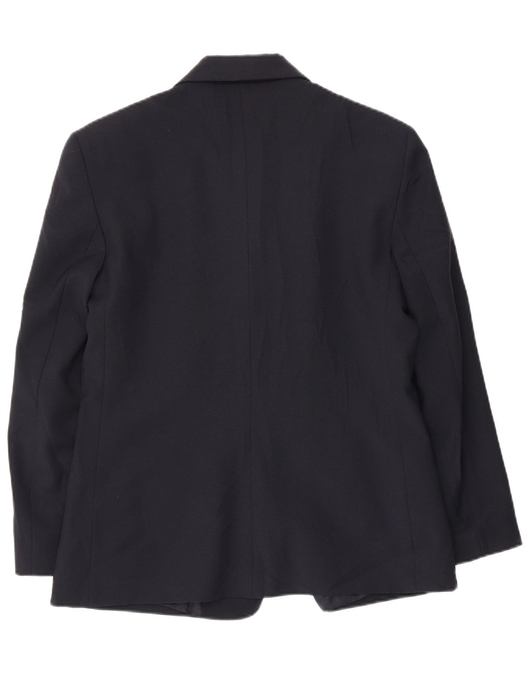 Giacca blazer a 3 bottoni da donna Benetton IT 46 Large blu navy in poliestere