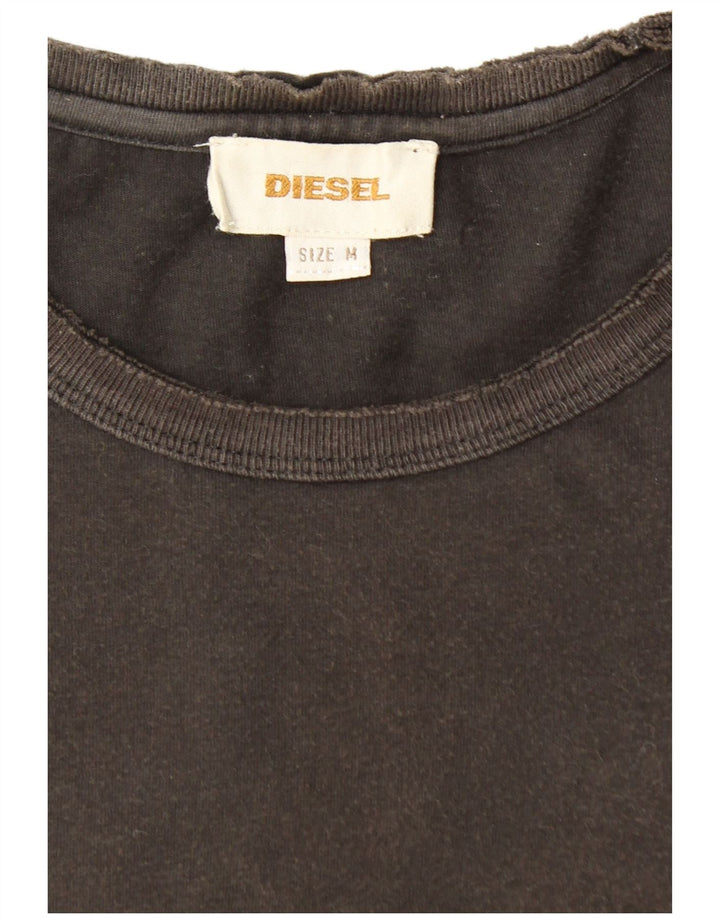 DIESEL Top da uomo a maniche lunghe in cotone marrone medio