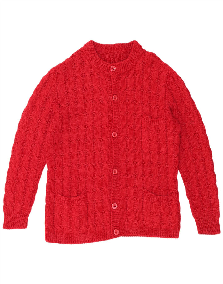 Maglione cardigan da donna VINTAGE UK 20 2XL Rosso