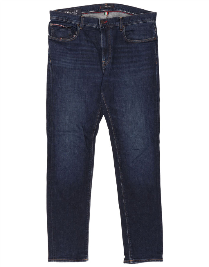 Jeans slim da uomo Tommy Hilfiger W36 L32 cotone blu navy