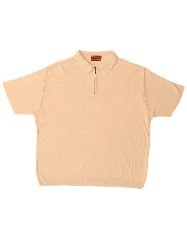 Marks & Spencer Maglione da uomo a maniche corte con collo a polo grande Beige
