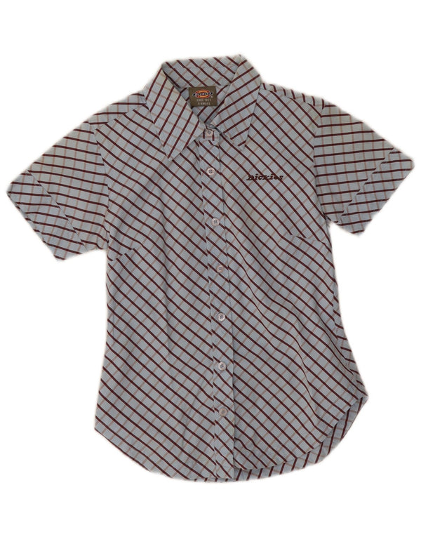 Camicia a maniche corte da donna Dickies UK 6 XS cotone a quadri blu