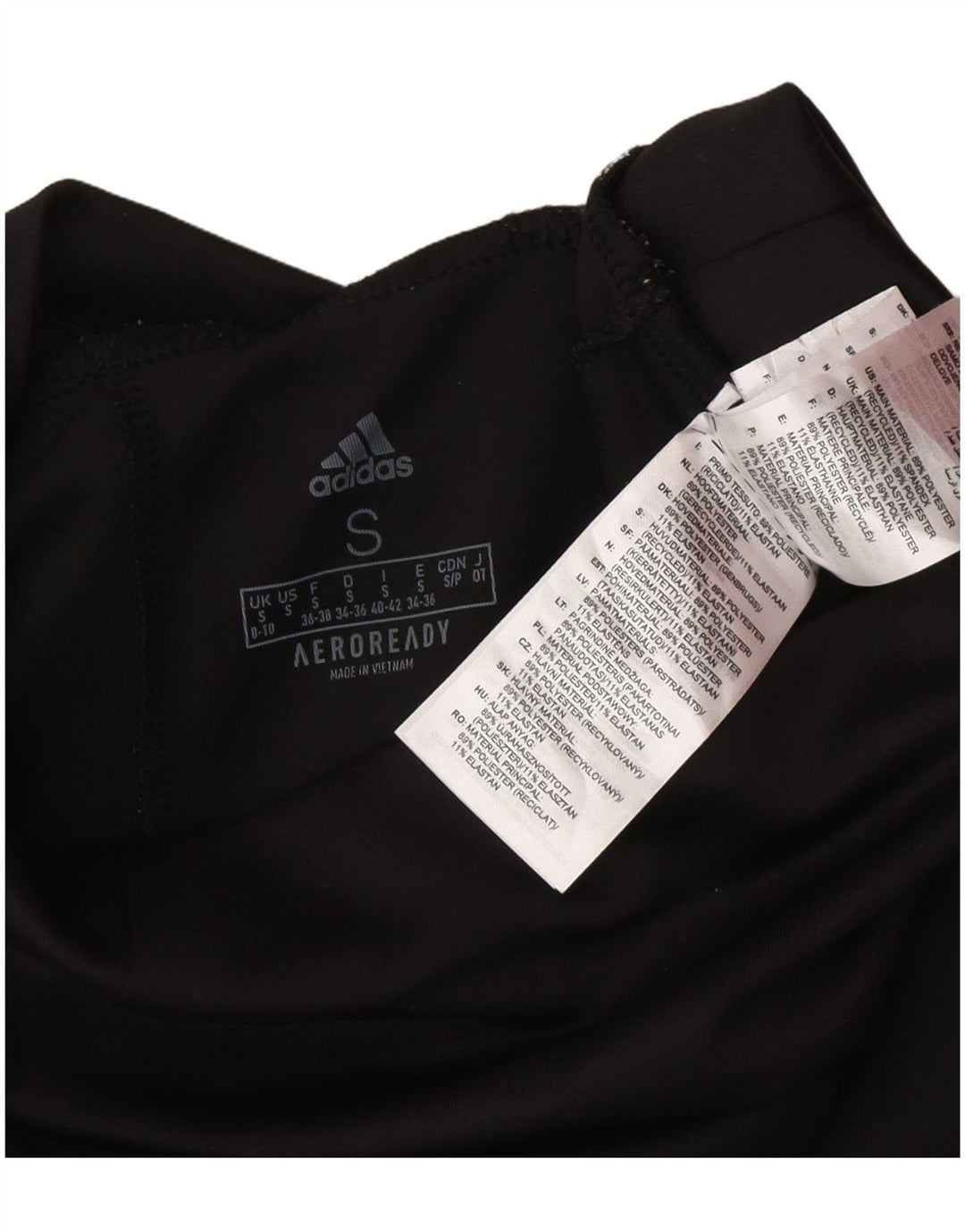 Leggings Adidas Aeroready da donna UK 8/10 Piccolo poliestere nero