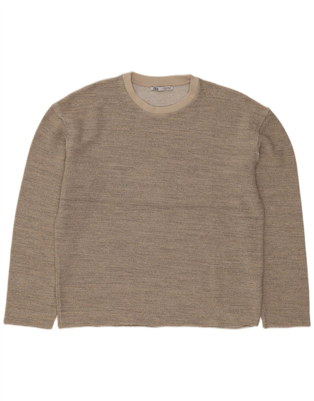 Felpa Oversize Da Donna ZARA Maglione UK 14 Acrilico puntinato grigio medio