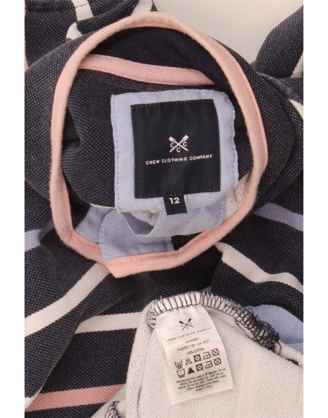 Crew Clothing Felpa da donna Maglione UK 12 Medium Navy Blue Striped