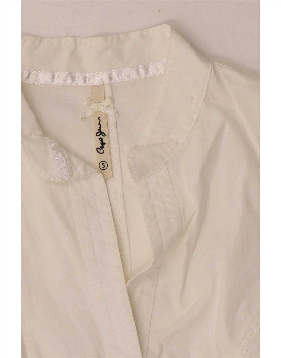 PEPE Jeans Camicia a maniche corte da donna Camicetta UK 8 Small Bianca