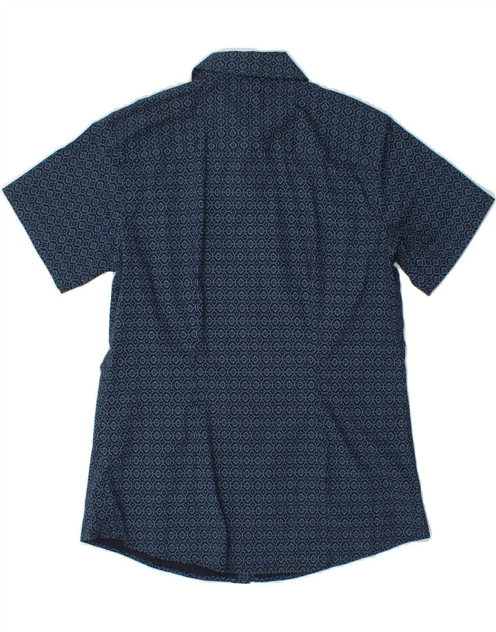 EDDIE BAUER Womens Abstract Pattern Shirt UK 12 Medium Navy Blue Vintage Eddie Bauer and Second-Hand Eddie Bauer from Messina Hembry 