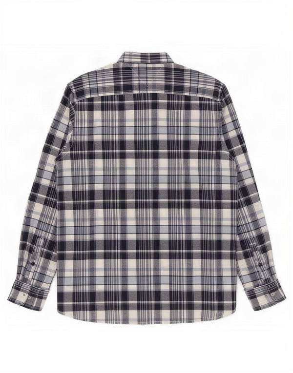 Camicia da uomo su misura Tommy Hilfiger Large in cotone a quadri blu navy