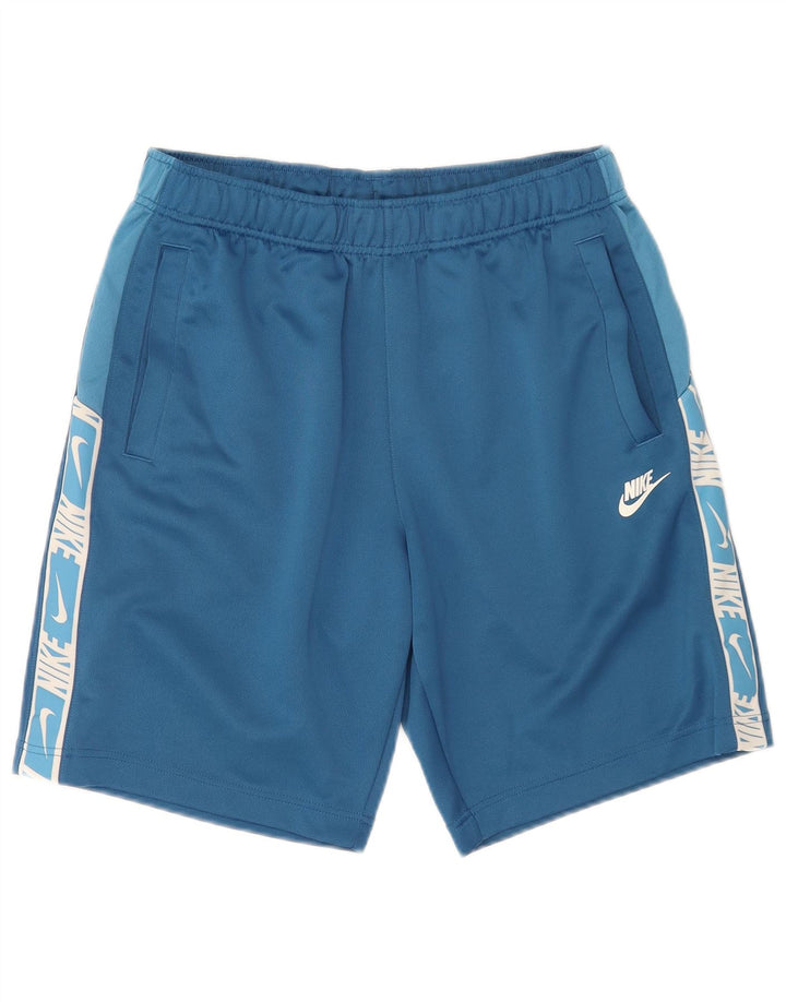 Pantaloncini sportivi grafici Nike da uomo in poliestere blu medio