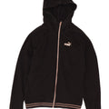 Felpa con cappuccio e zip da donna Puma UK 14 cotone nero medio