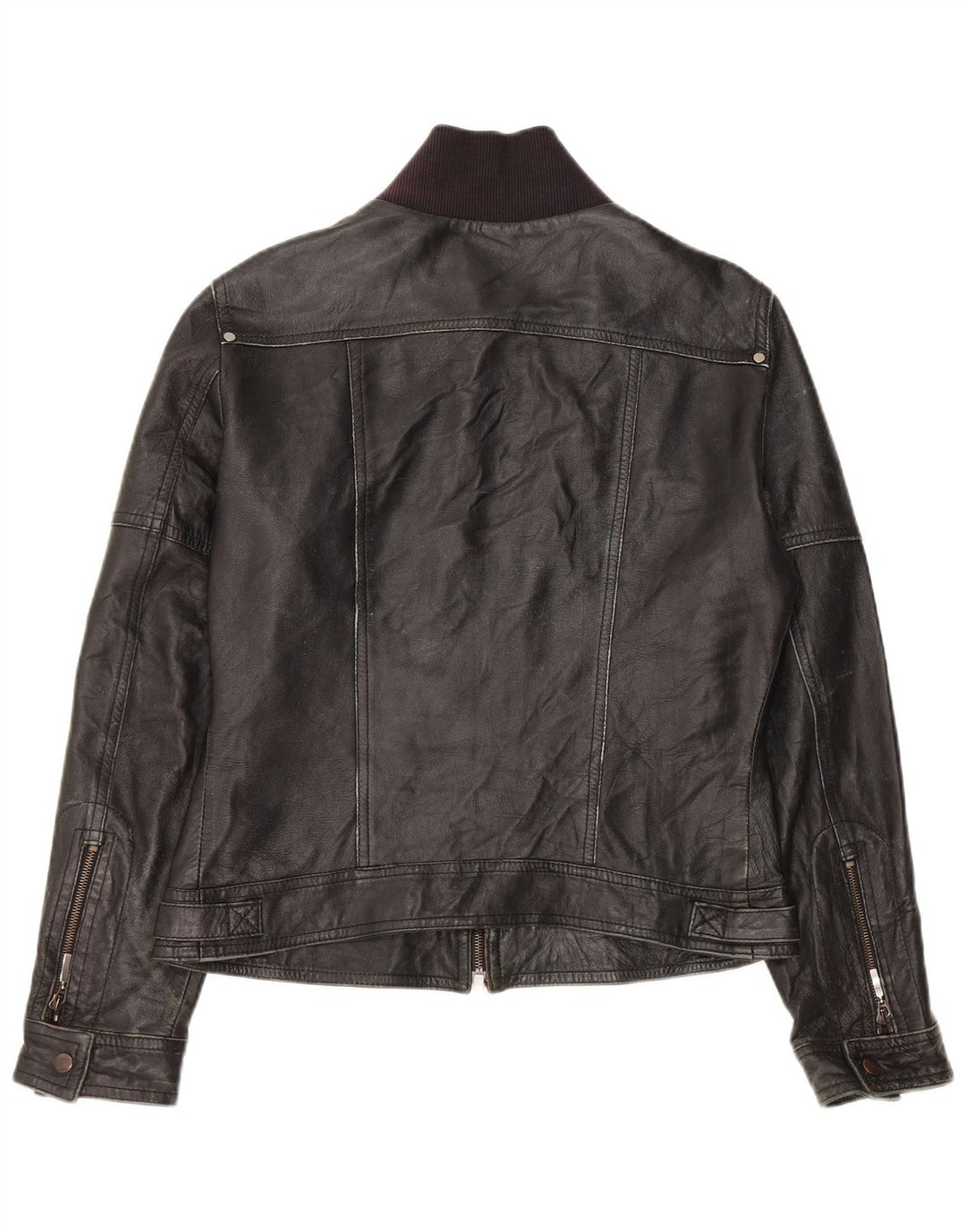 Giacca in pelle da donna MOTIVI UK 14 media nera
