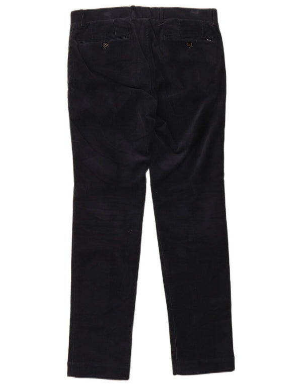 Pantaloni slim in velluto a coste da uomo Polo Ralph Lauren W31 L32 in cotone blu navy