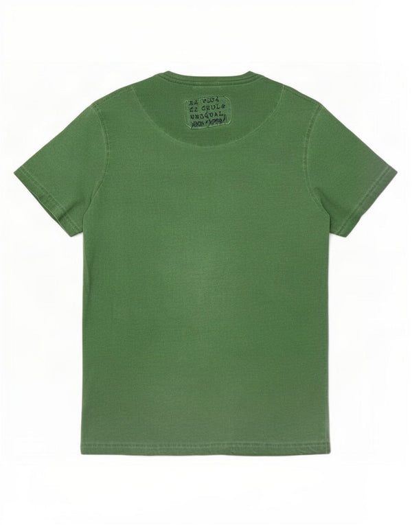 Desigual T-shirt grafica da uomo grande in cotone verde